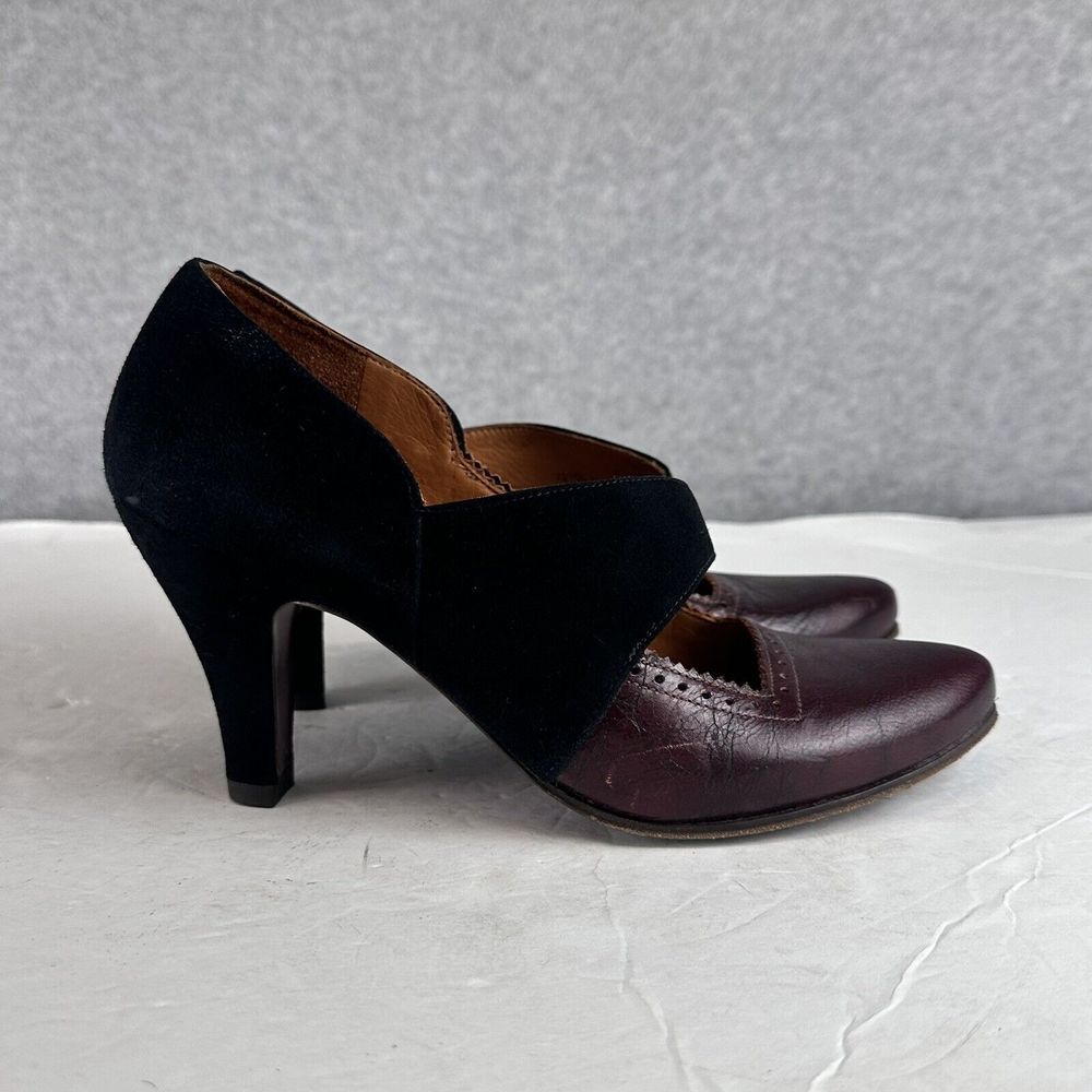 Chie Mihara Leather Loafer Velvet Mary Janes Two Tone Pointed Toe US 6 | EU 36 - Picture 4 of 15